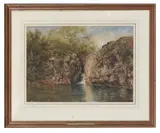 Waterfall View by Waller Hugh Paton R.S.A. R.S.W., 1880, watercolour, offered Mar 2022