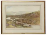 Harry Johnson, Prehistoric Bridge on the Walla Brook, Dartmoor, 1881, watercolour