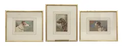 Horatio Henry Couldery, Three Studies of Dogs, watercolour