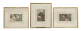 Horatio Henry Couldery, Three Studies of Dogs, watercolour