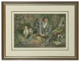Richard Peter Richards, Pickpocket With His Dog, watercolour
