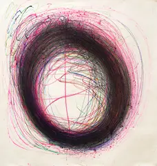 Nnena Kalu, Vortex Drawing 1, 2018, pen, ink, and pastel on paper