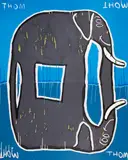 Thom Roberts, Elephant Standing in the Water, acrylic on canvas