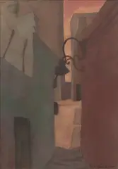 Rick Amor, Alleyway with Light, 1988, watercolour on paper