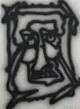 Howard Arkley, Untitled (Distorted Head), 1998, synthetic polymer paint on paper