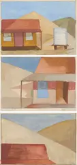 Dorothy Braund, Australian House, 1977, gouache and pencil on paper (3)