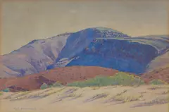 Rex E. Battarbee, Mount Hermannsburg, Finke River, 1936, watercolour and pencil on paper