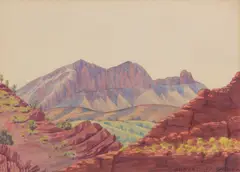 Albert Namatjira, Rutjupma (Mount Sonder), 1940, watercolour and pencil on paper