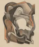 Frank Hinder, i) Study for 'Flight into Egypt', 1940, pencil and colour pencil on paper