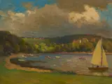 Roland Wakelin, The Gateway, 1950, oil on board