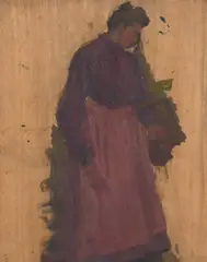 Study of a Peasant Woman (with Mauve Dress) by E. Phillips Fox, c.1904, oil on panel, sold Nov 2021