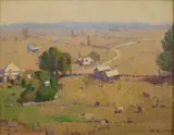 William Dunn Knox, Old Mine, Taradale, oil on canvasboard