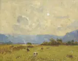 David Davies, Cows Grazing, oil on canvas