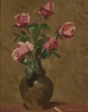 Max Meldrum, Roses, oil on board