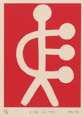 Red Miles by David Band, 1996, screenprint, ed. P/P, sold Nov 2021