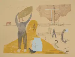 Jenny Watson, The Haycarter, 1990, lithograph, ed. P/P