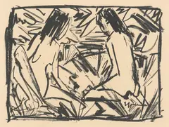 Badende by Otto Mueller, 1920, lithograph, sold Nov 2021