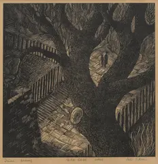 Tate Adams, Bird Cage Walk, c.1954, woodcut, ed. T/P