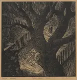Tate Adams, Bird Cage Walk, c.1954, woodcut, ed. T/P