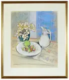 Rosemary Madigan, Still Life with Frangipanis and Jug, 1985, pastel on paper