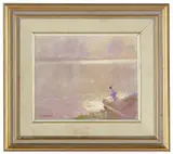 Rubery Bennett, Contemplation, oil on board