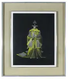 Loudon Sainthill, A Chorus Lady in Pekin, gouache and chalk on black card
