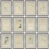 The Complete Set of 12 etchings from "Song of Songs" by Salvador Dalí, 1971, etching with stencil colouring and gold gilding on Arches paper, HC ed. S 163/200, sold Sep 2021