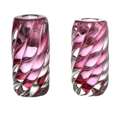 Archimede Seguso, A PAIR OF PINK MURANO GLASS CANDLE HOLDERS, drawing