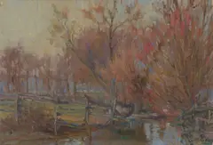 Norah Gurdon, Landscape, oil on canvas board
