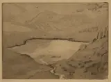 Jessie Traill, Lake and Mountains, aquatint, proof print