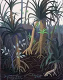 Anne Graham, Pandanus Palms with Shed