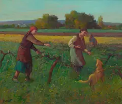 Margaret Benoit, Dog in the Vineyard, 1988, oil on card