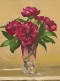 Alma Figuerola, Peonies, oil on canvasboard