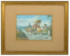 Belisario Gioja, Going to Market, oil on canvas