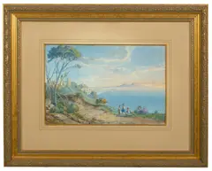 Belisario Gioja, Bay of Naples, watercolour