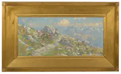 Jakob Jehly, Swiss Mountain village, oil on canvas