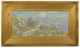 Jakob Jehly, Swiss Mountain village, oil on canvas