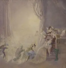 Norman Lindsay, The Performance, 1921, watercolour on paper