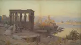 Joseph Harold Swanwick, Philae, watercolour on paper