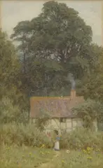 Helen Allingham, Near Brook, Witley, Surrey, c.1913, watercolour and scraping out on paper