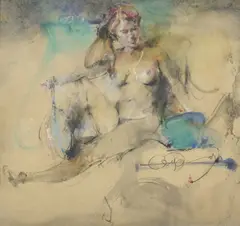 Antonio Blanco, Blonde Venus, ink and charcoal on paper