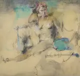 Antonio Blanco, Blonde Venus, ink and charcoal on paper
