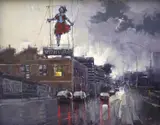Herman Pekel, Skipping Girl Richmond, 2009, oil on board