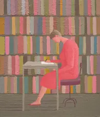 Prudence Flint, Study #12 (Writer), 2008, oil on composition board
