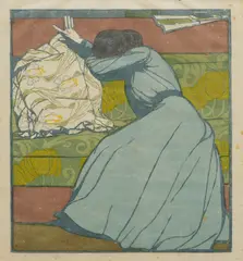 Max Kurzweil, Der Polster, 1903, woodcut in colours