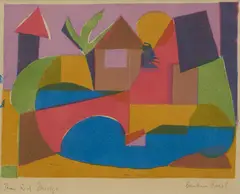 Barbara Brash, Red Bridge, c.1955, screenprint
