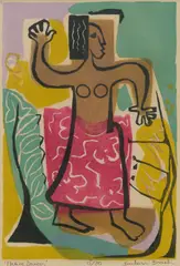 Barbara Brash, Native Dancer, 1953, linocut ed. 15/30