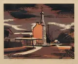 Kenneth Jack, Talbot - The Town Hall, linocut ed. A/P