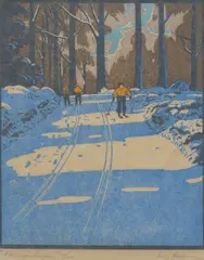 John Colbourn, Macedon Snow, linocut ed. 5/75