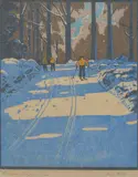 John Colbourn, Macedon Snow, linocut ed. 5/75